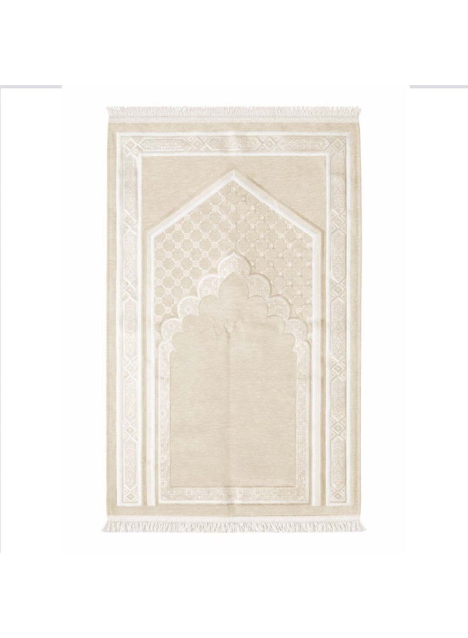 Sundus Comfort Prayer Mat – Off-White | Premium Quality Ramadan Gift Mat - Image 1